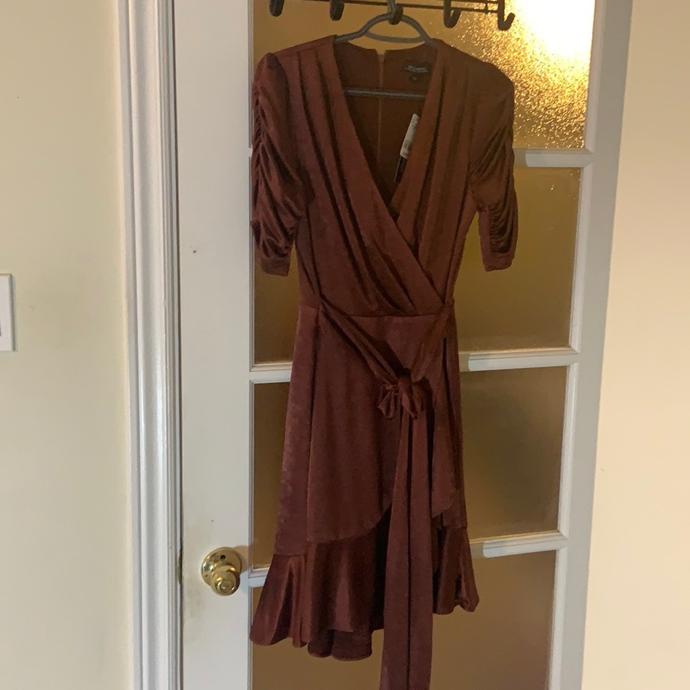 Small rust coloured satin dress